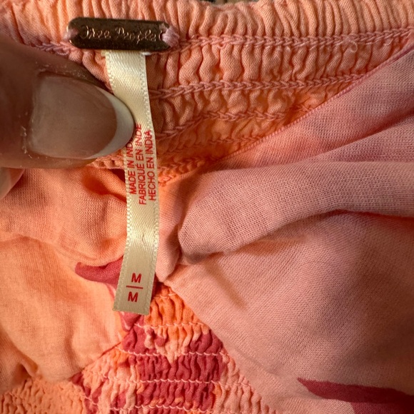 Free People Short Sleeve Sundrenched Maxi Dress In Pinky Combo Size M - Picture 6 of 9